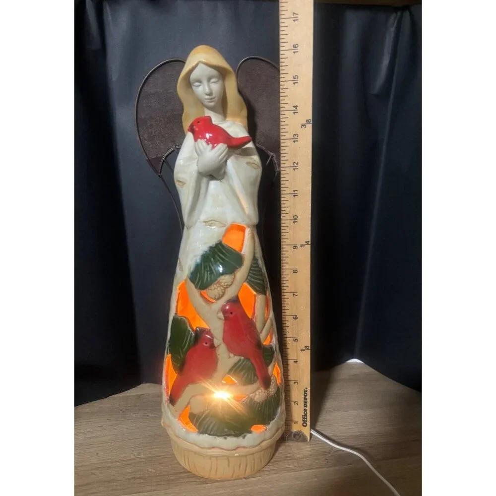 Cracker Barrel Season of Peace Cardinal Angel Light Up Lamp Christmas Holiday